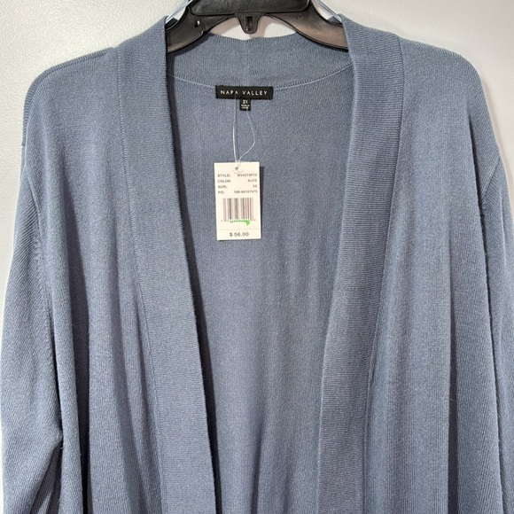 NWT Napa Valley Slate Blue Cardigan in Size 3X - Picture 3 of 11